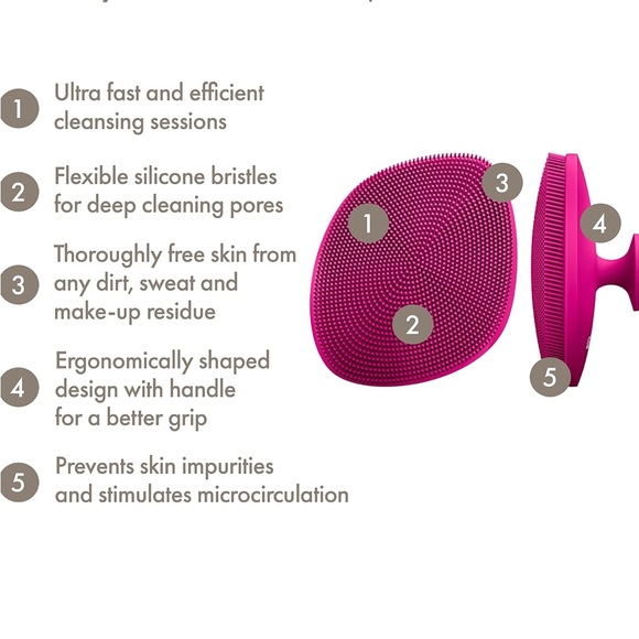 NWT GESKE SmartAppGuided M Facial Brush, 4 in 1 Professional Facial Brush Pink - Picture 8 of 8